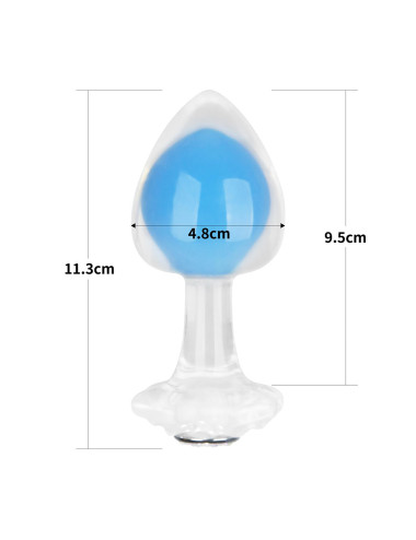 Gemoria Silicone Butt Plug (Glow-In-The-Dark) - blue