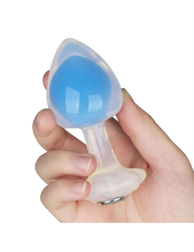 Gemoria Silicone Butt Plug (Glow-In-The-Dark) - blue