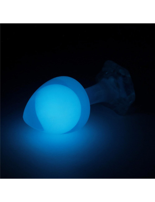 Gemoria Silicone Butt Plug (Glow-In-The-Dark) - blue