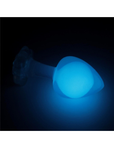 Gemoria Silicone Butt Plug (Glow-In-The-Dark) - blue