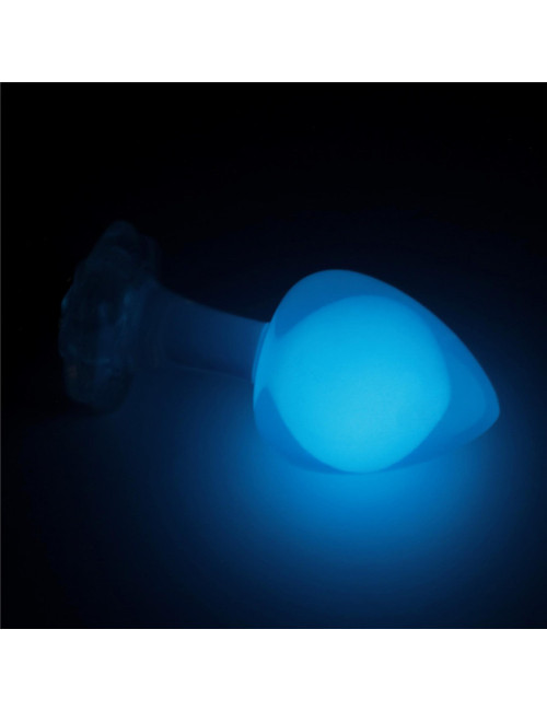 Gemoria Silicone Butt Plug (Glow-In-The-Dark) - blue