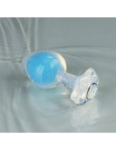 Gemoria Silicone Butt Plug (Glow-In-The-Dark) - blue