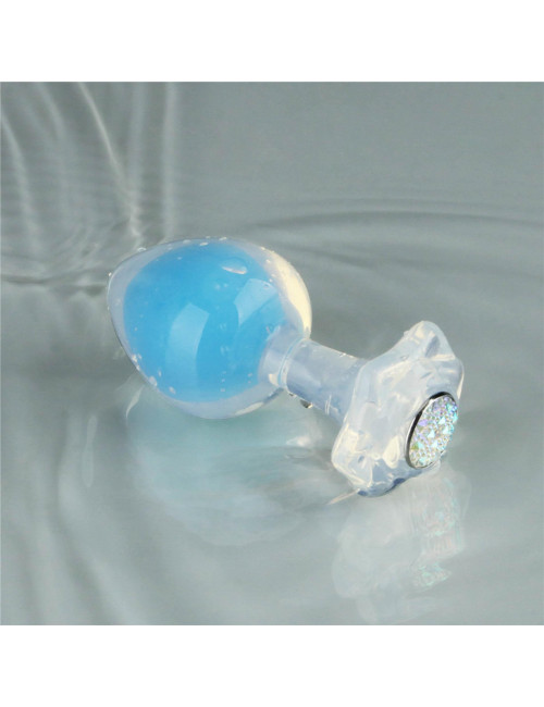 Gemoria Silicone Butt Plug (Glow-In-The-Dark) - blue