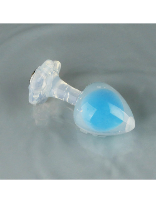 Gemoria Silicone Butt Plug (Glow-In-The-Dark) - blue