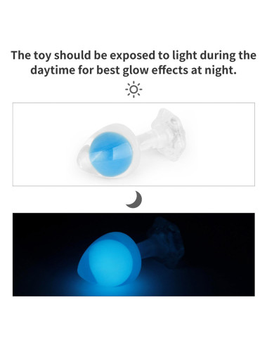 Gemoria Silicone Butt Plug (Glow-In-The-Dark) - blue