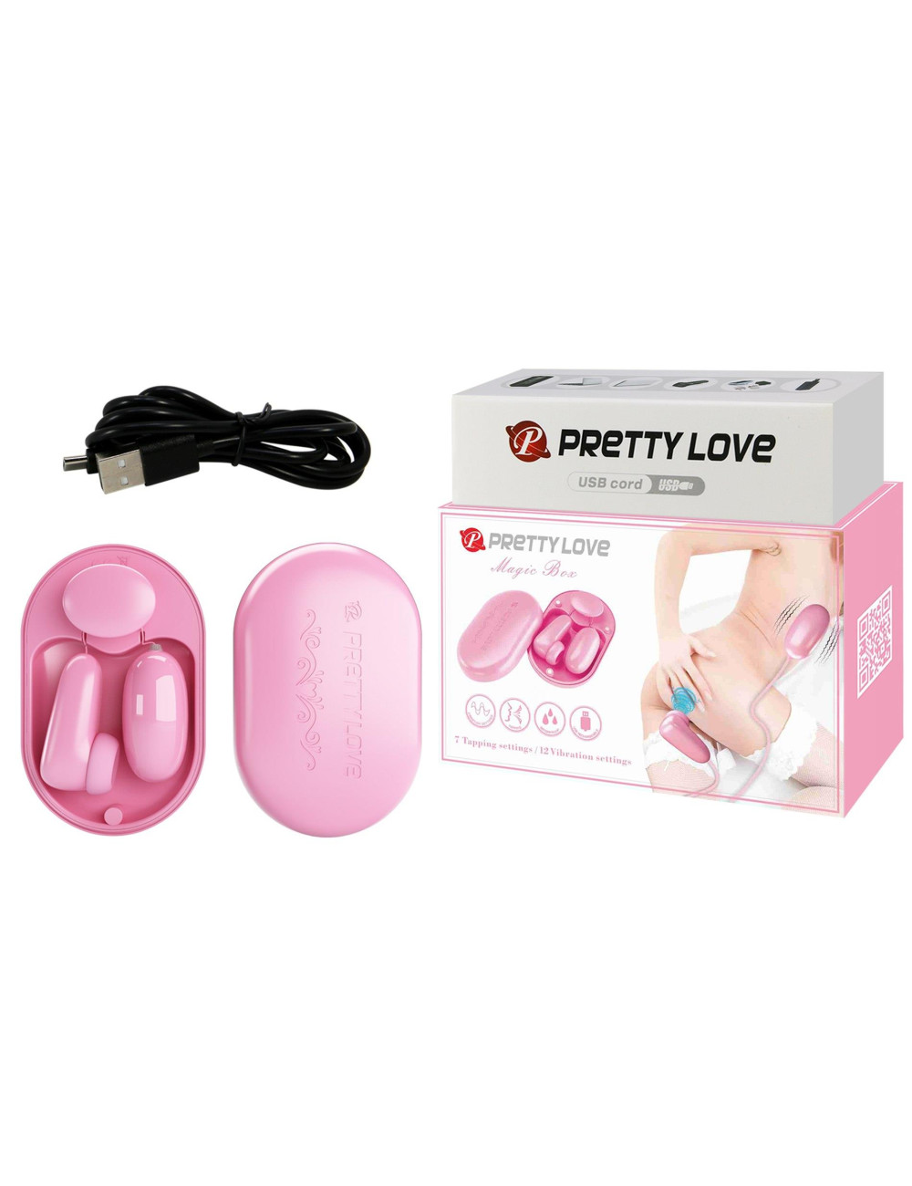 PRETTY LOVE - Magic Box Pink, 12 vibration functions 7 tapping functions