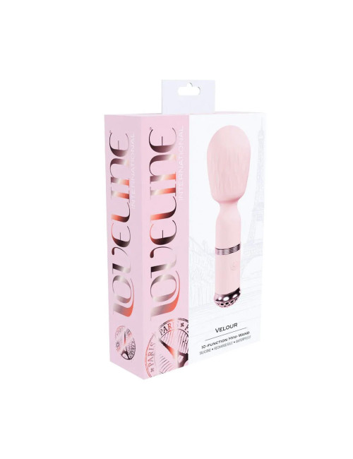 Velour Mini-Wand Pink - Wibrator do Masażu, 10 funkcji, silikonowy, wodoodporny, cichy 50 dB