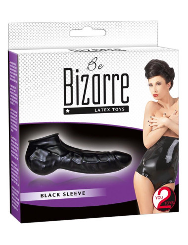 Be Bizarre Undercover Latex Sleeve - Zabawki, Nakładki i Przedłużki, Czarny Lateks, 22 cm