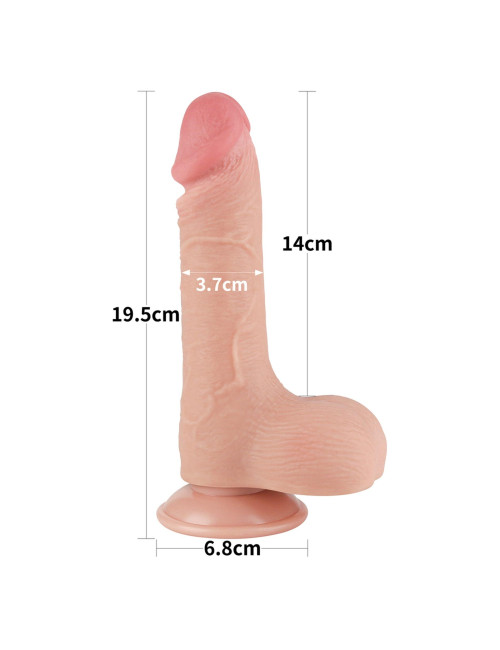 Lovetoy 7.5'' Sliding Skin Dual Layer Dong Flesh