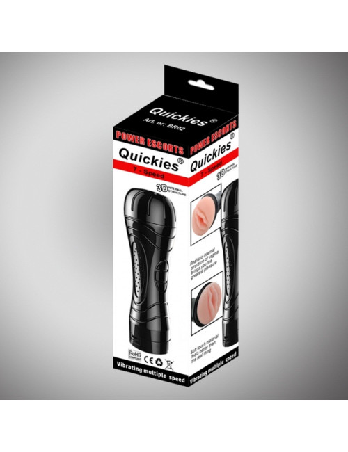 Power Escorts Quickies Black Wibracyjny Masturbator