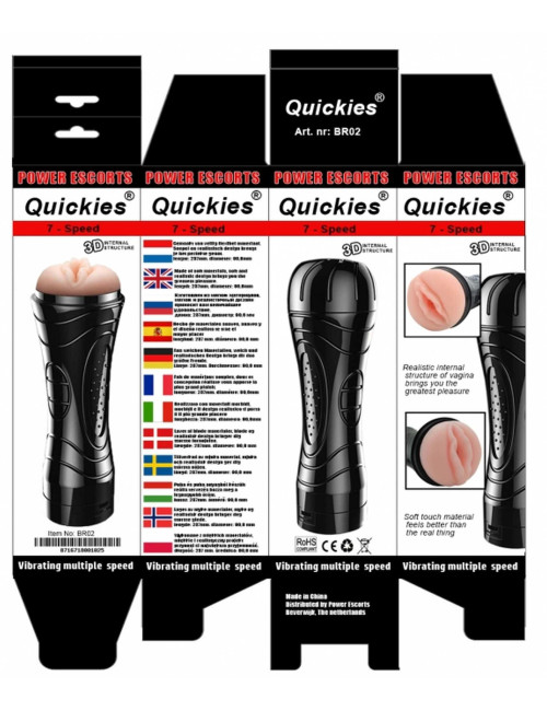 Power Escorts Quickies Black Wibracyjny Masturbator