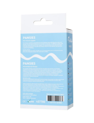Mini-vibrator Flovetta by Toyfa PANSIES, ABS plastic, black, 9 cm