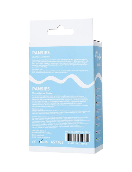 Mini-vibrator Flovetta by Toyfa PANSIES, ABS plastic, black, 9 cm