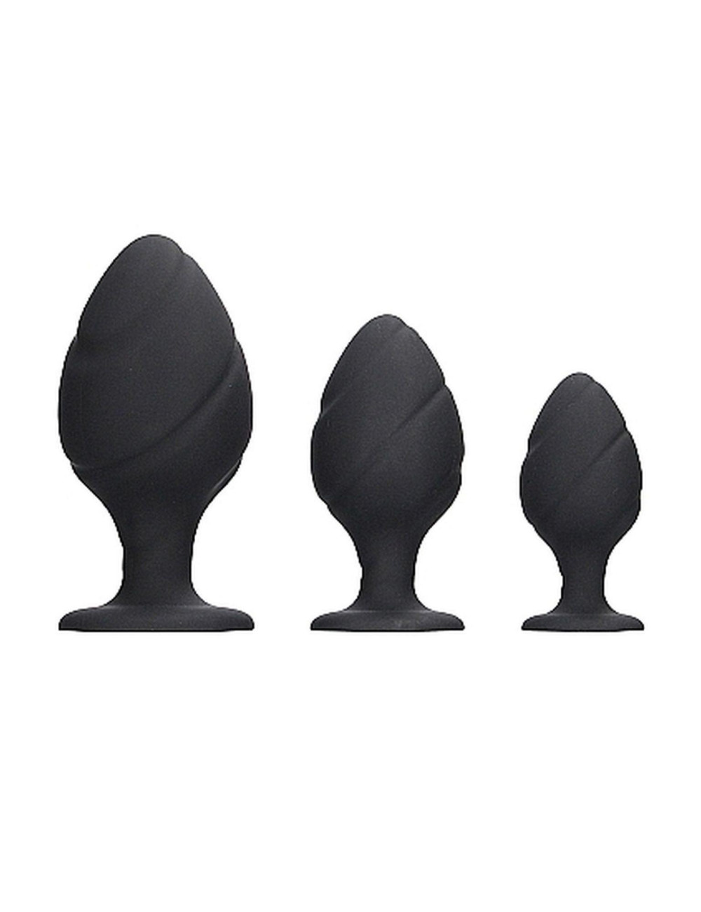 Swirled Butt Plug Set - Black