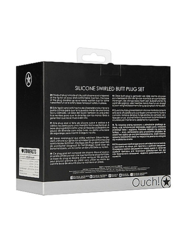 Swirled Butt Plug Set - Black