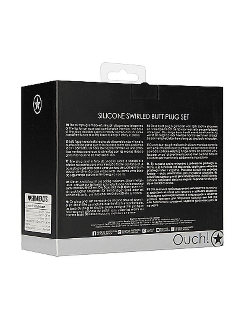 Swirled Butt Plug Set - Black