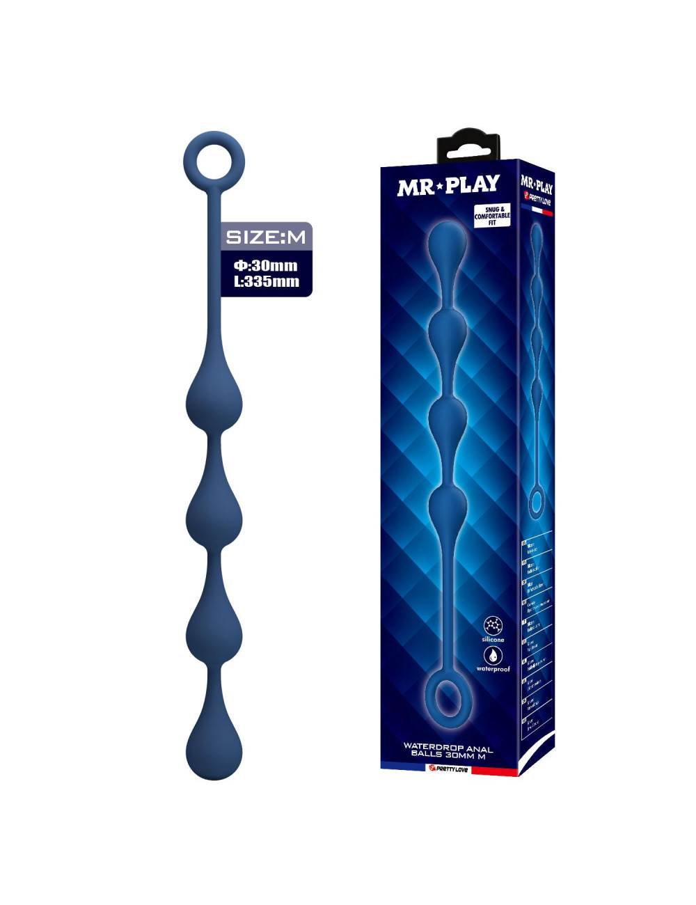 MR PLAY Waterdrop Anal Balls – 33.5 cm M