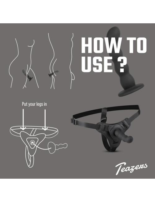 Teazers Silicone Strap-On – Regulowana uprząż bez wibracji