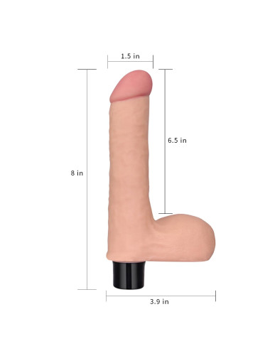 8 REAL SOFTEE Vibrating Dildo