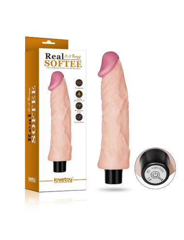 8 REAL SOFTEE Vibrating Dildo