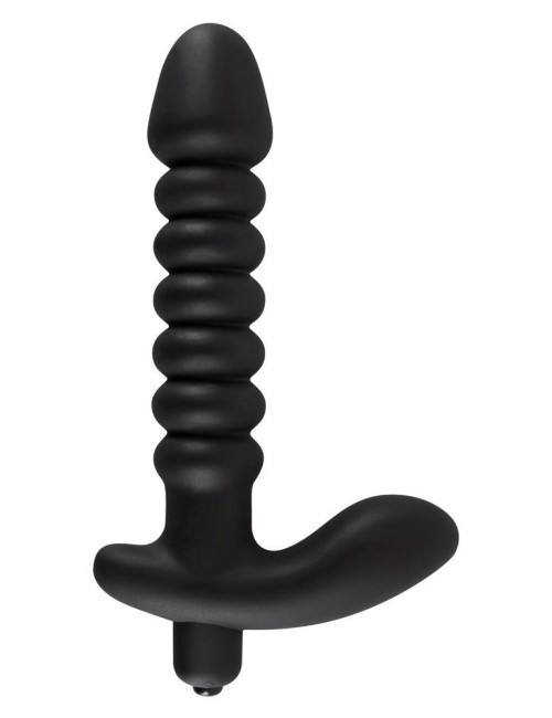 Black Velvets Vibrating – Wibrator analny silikonowy 17 cm, czarny – dla niej i niego
