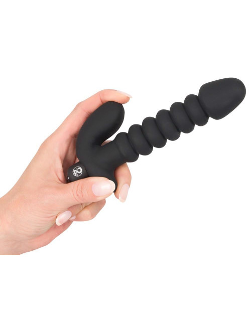 Black Velvets Vibrating – Wibrator analny silikonowy 17 cm, czarny – dla niej i niego