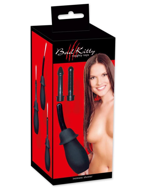 Bad Kitty Intimate Shower - Douche analny z 3 nasadkami, 100 ml, higiena intymna