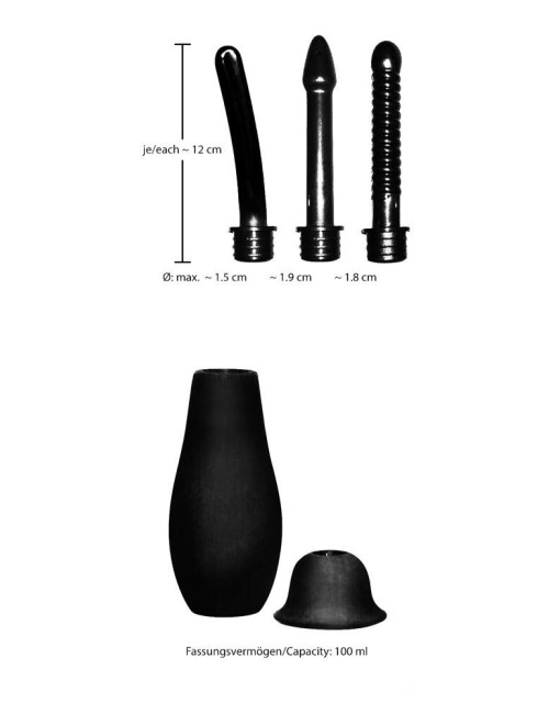 Bad Kitty Intimate Shower - Douche analny z 3 nasadkami, 100 ml, higiena intymna