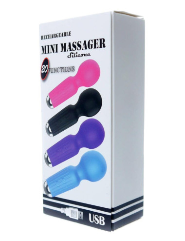Stymulator-Rechargeable Mini Masager USB 20 Functions - Pink