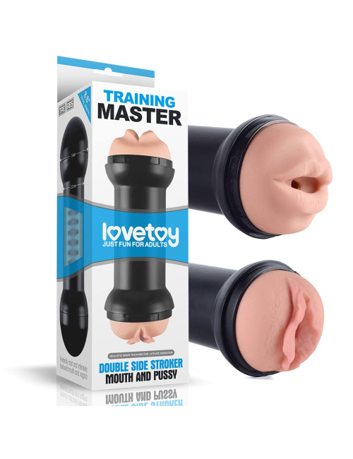Lovetoy Training Master - Podwójny masturbator TPE (Usta i Pochwa)