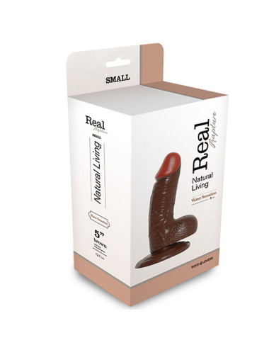 Realistyczny Dildo Real Rapture Brown 15 cm - zabawki, PVC, hypoalergiczny, bezpieczny dla ciała