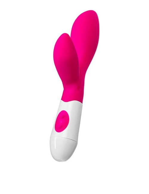 A-TOYS, Vibrator Lilu with Clitoral Stimulator, Silicone, Pink, 20 cm, 10 speeds, 2xAAA