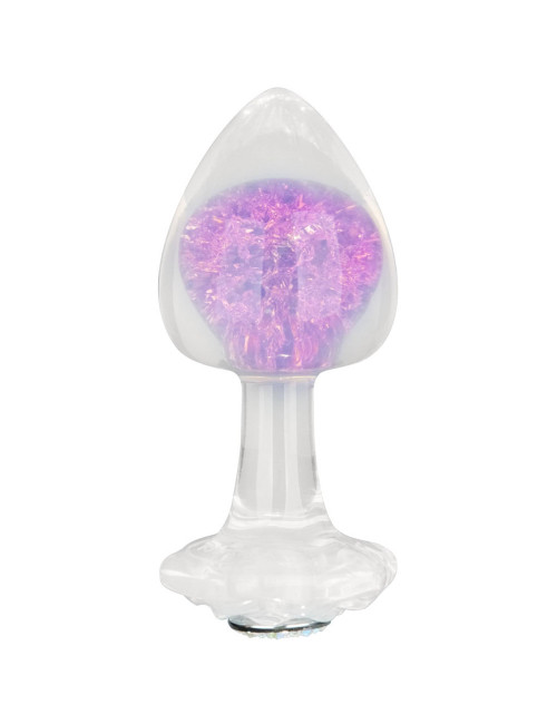 Gemoria Silicone Butt Plug Purple – Korek analny z kryształową kulą – Zabawki analne