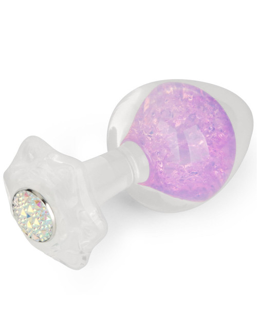 Gemoria Silicone Butt Plug Purple – Korek analny z kryształową kulą – Zabawki analne