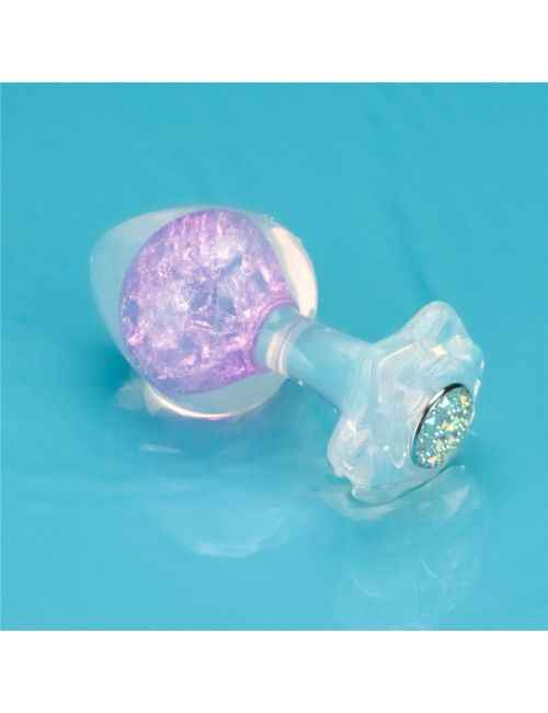 Gemoria Silicone Butt Plug Purple – Korek analny z kryształową kulą – Zabawki analne