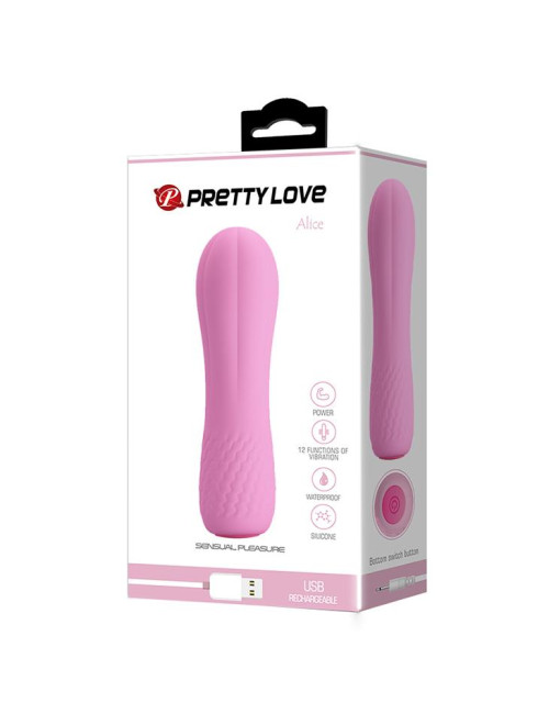 PRETTY LOVE ALICE - Wibrator Punkt G, 12 funkcji, silikon, wodoodporny, jasnoróżowy