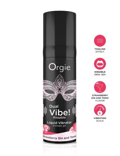 Dual Vibe! Kissable Liquid Vibrating Strawberry Gin And Tonic