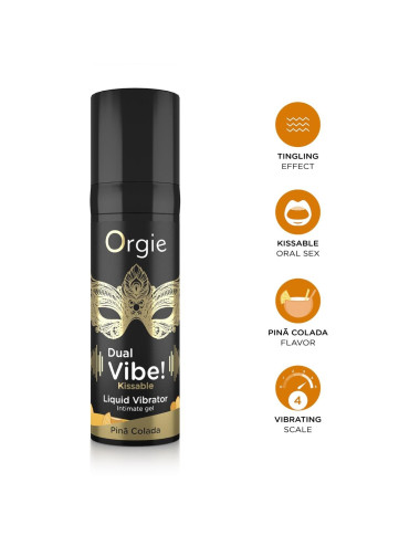 DUAL VIBE! PINA COLADA KISSABLE LIQUID VIBRATOR - 15 ML