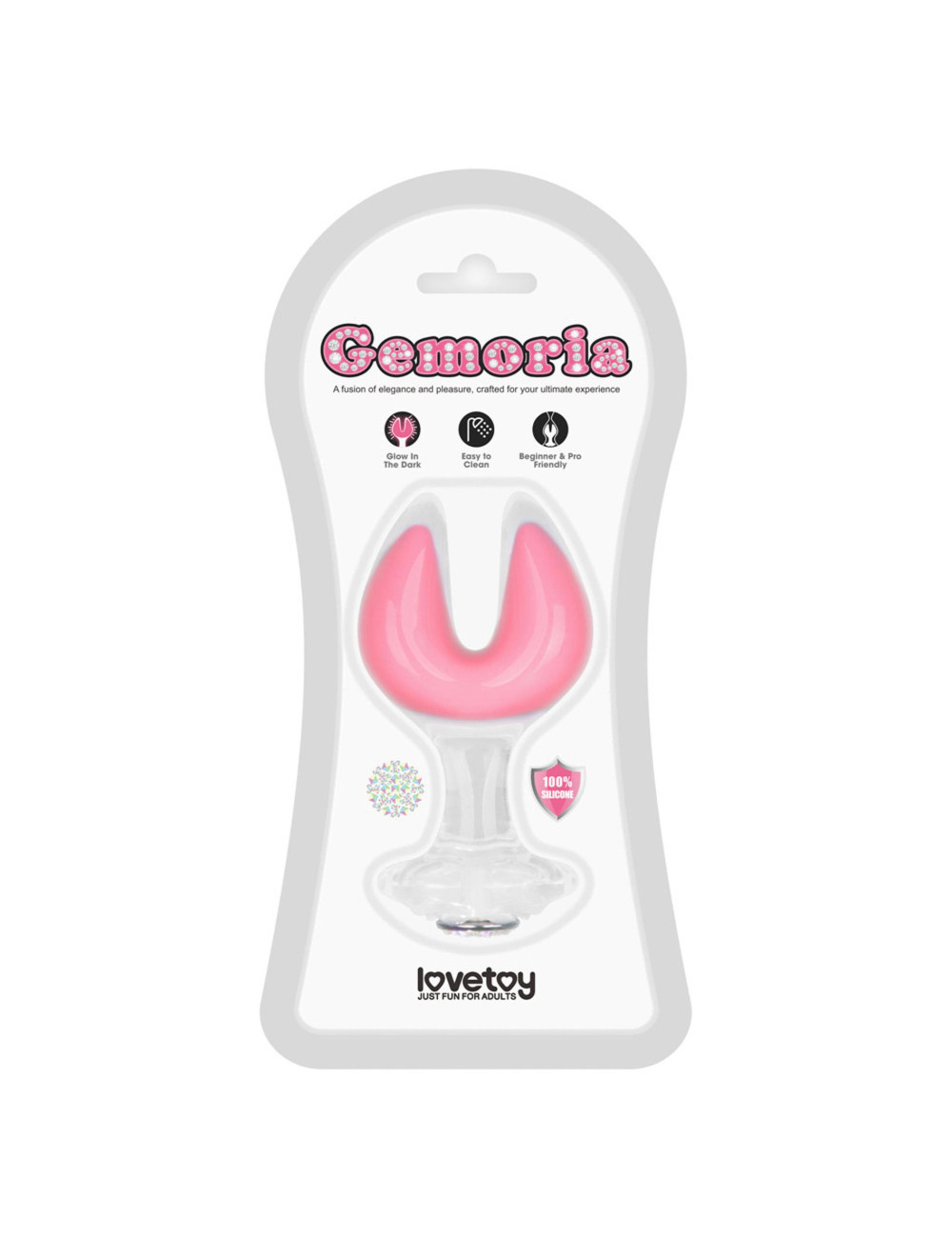 Gemoria Silicone Butt Plug - Dual Crescent  (Glow-In-The-Dark)