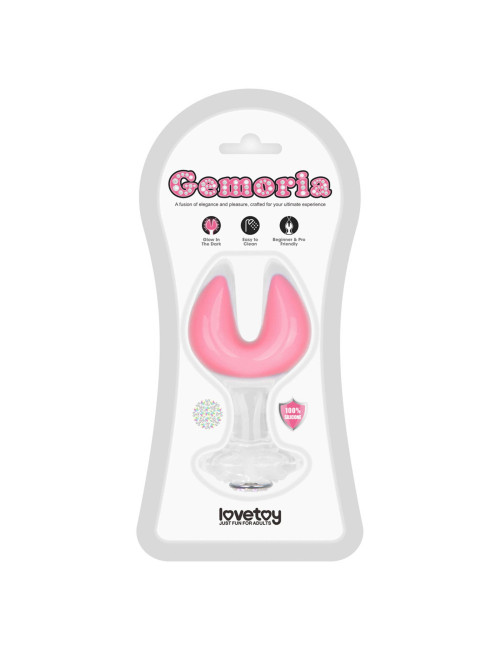 Gemoria Silicone Butt Plug - Dual Crescent  (Glow-In-The-Dark)