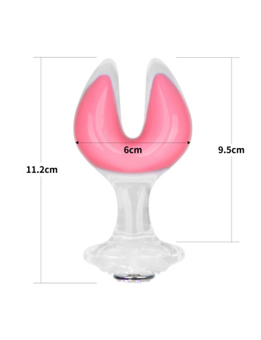 Gemoria Silicone Butt Plug - Dual Crescent  (Glow-In-The-Dark)
