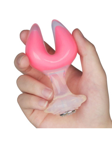 Gemoria Silicone Butt Plug - Dual Crescent  (Glow-In-The-Dark)