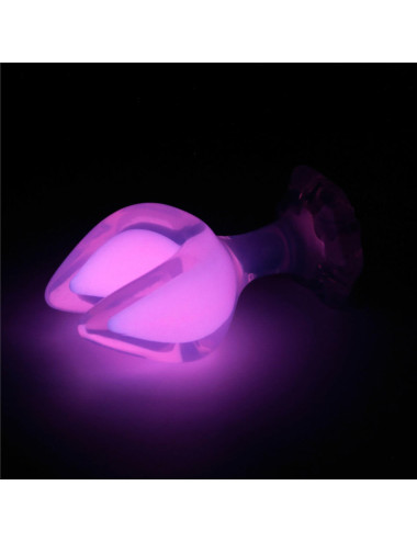Gemoria Silicone Butt Plug - Dual Crescent  (Glow-In-The-Dark)