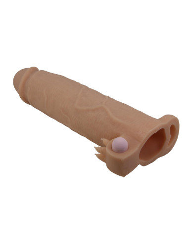 Pretty Love Xerxes – Penis Sleeve with Vibrating Ring, Flesh Color, 22 cm