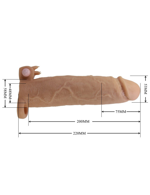 Nakładka na penisa z pierścieniem Pretty Love Xerxes cieleca 22 cm