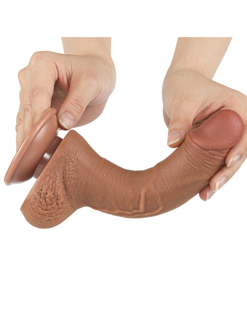Lovetoy Realistyczne Dildo Sliding Skin 7,5" Brązowe