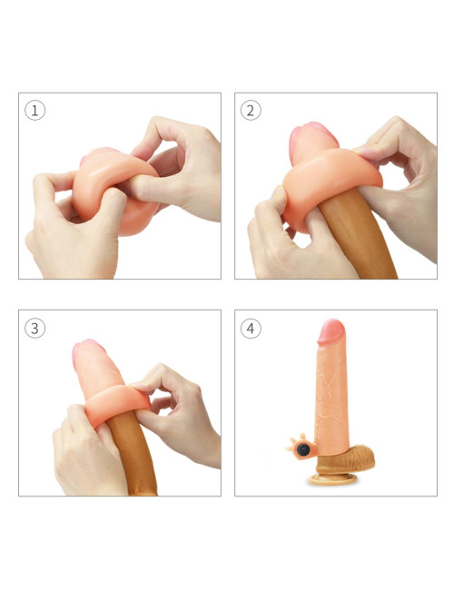 Przedłużka silikonowa wibrująca – Natural Extender, 2 cale (5 cm) – Zabawki, Nakładki, Przedłużki, silikon premium