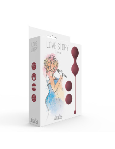 Vaginal balls set Love Story Diva Wine Red