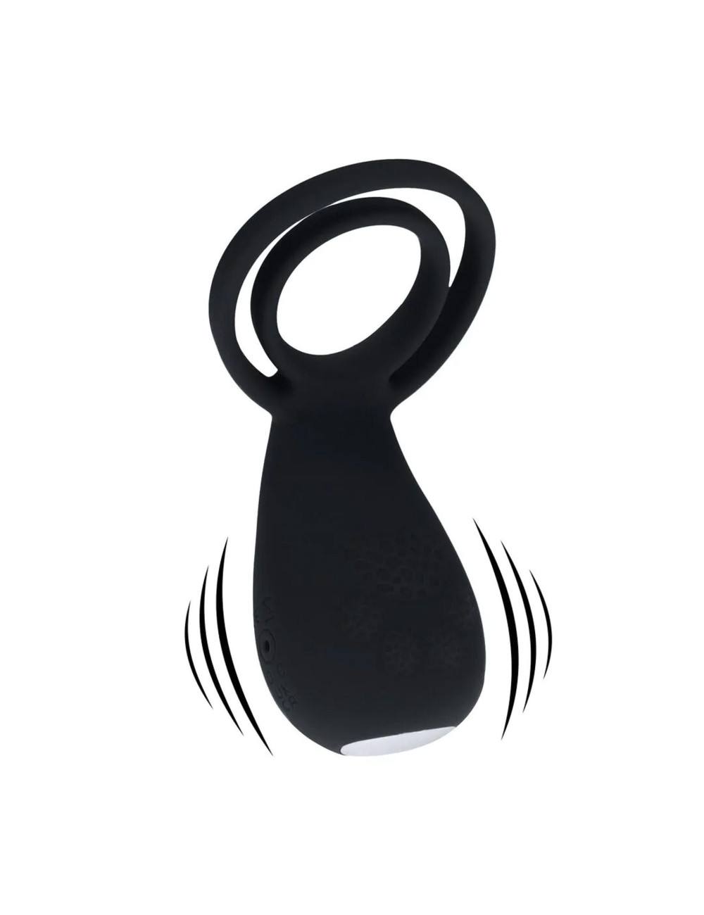 Vibrating Cock and Ball Ring with Paw Stimulator - Black