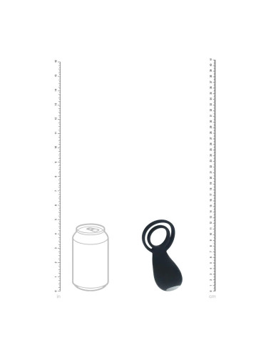 Vibrating Cock and Ball Ring with Paw Stimulator - Black